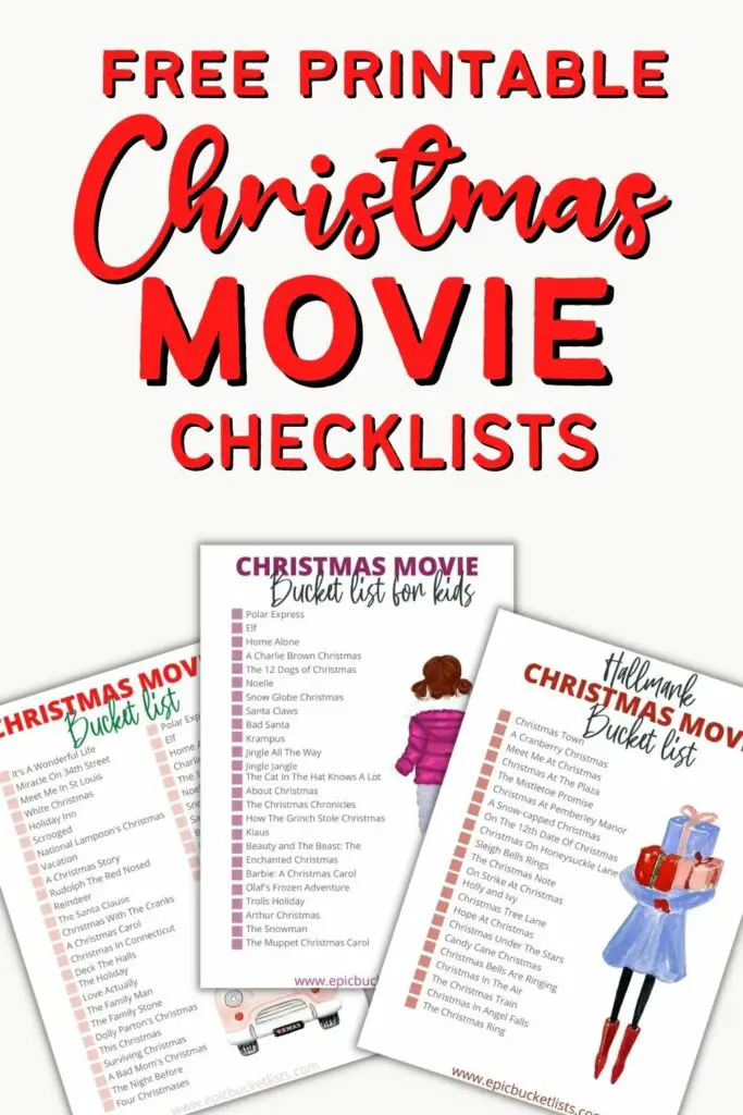 Christmas movie bucket list free printable