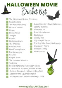 Halloween movie bucket list