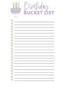 Birthday bucket list template