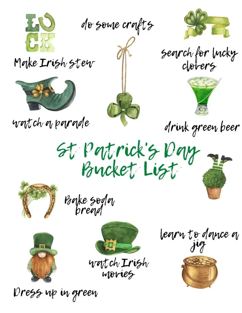 St Patrick's Day bucket list