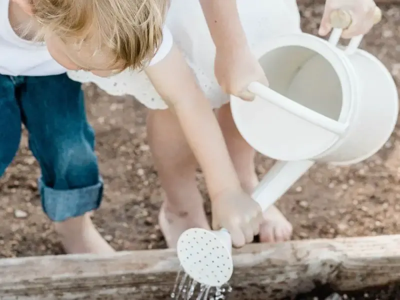 children gardening in the spring