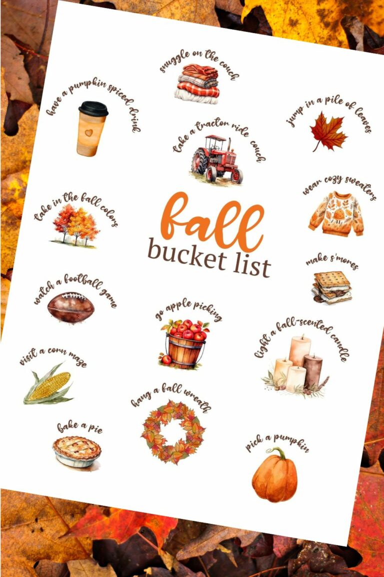 Free Fall Bucket List Artwork Printable