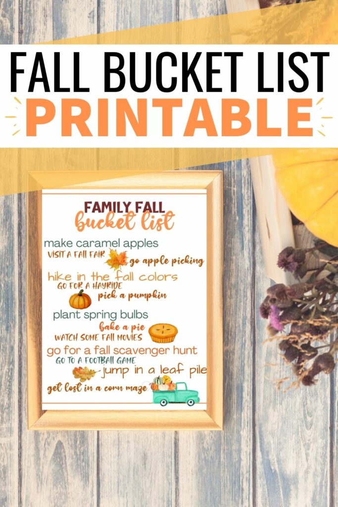 free printable fall bucket list