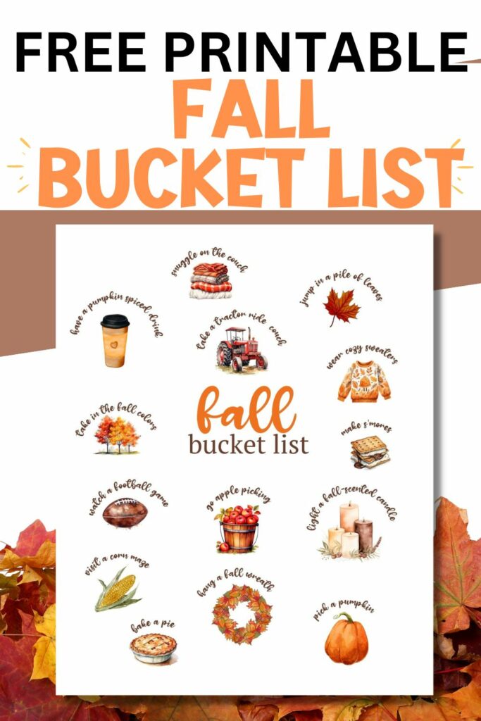 Free Fall Bucket List Artwork Printable