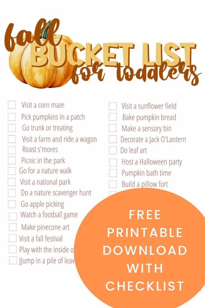 fall bucket list for toddlers