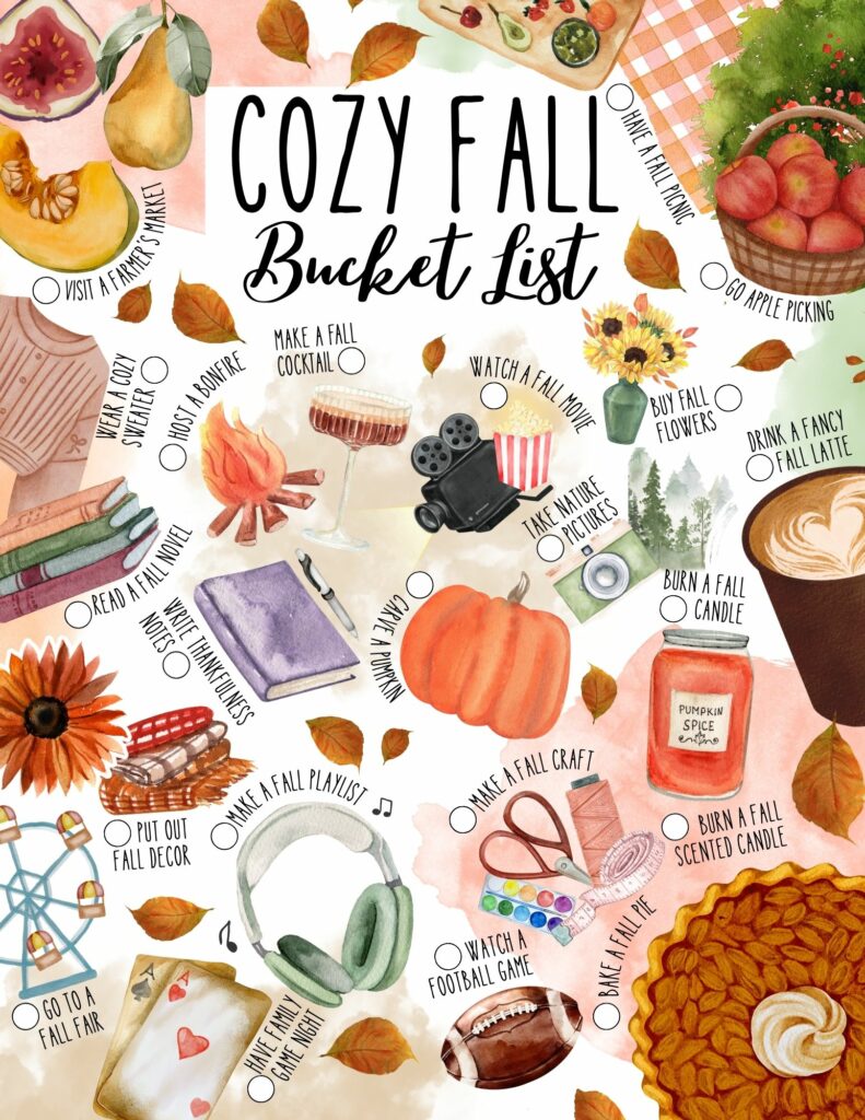 cozy fall bucket list