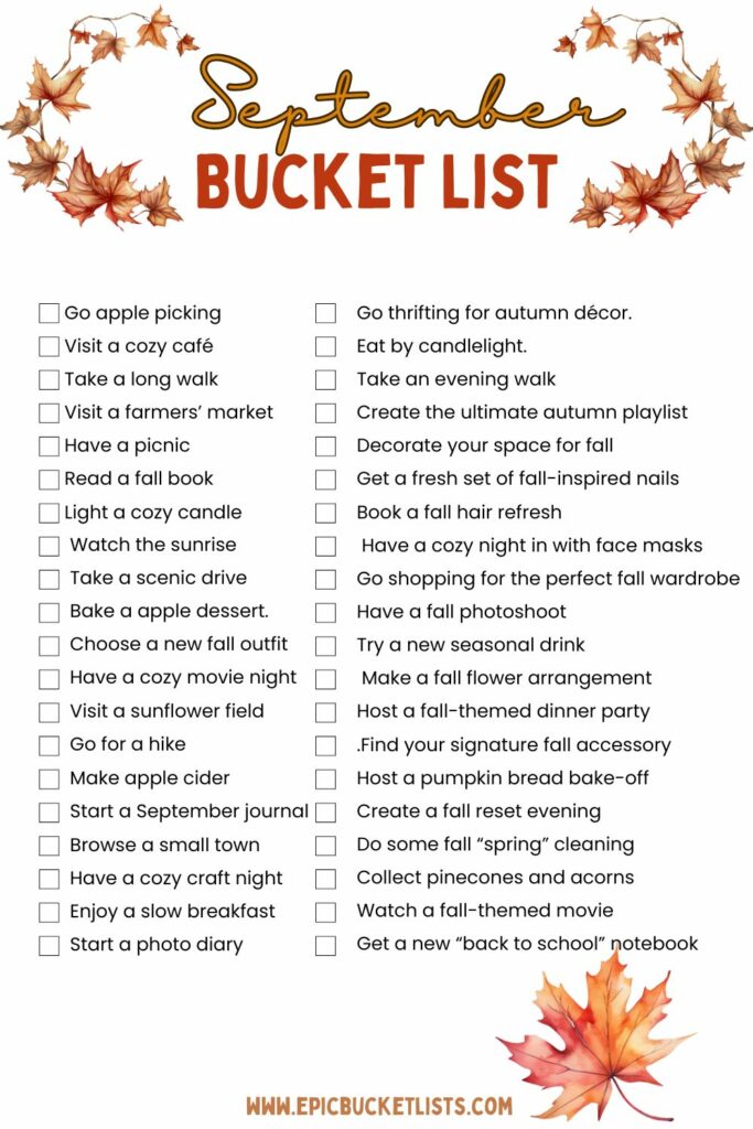september bucket list