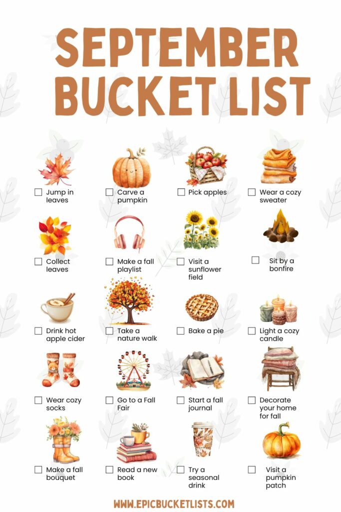 September bucket list