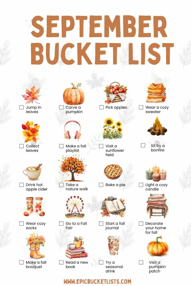 September bucket list